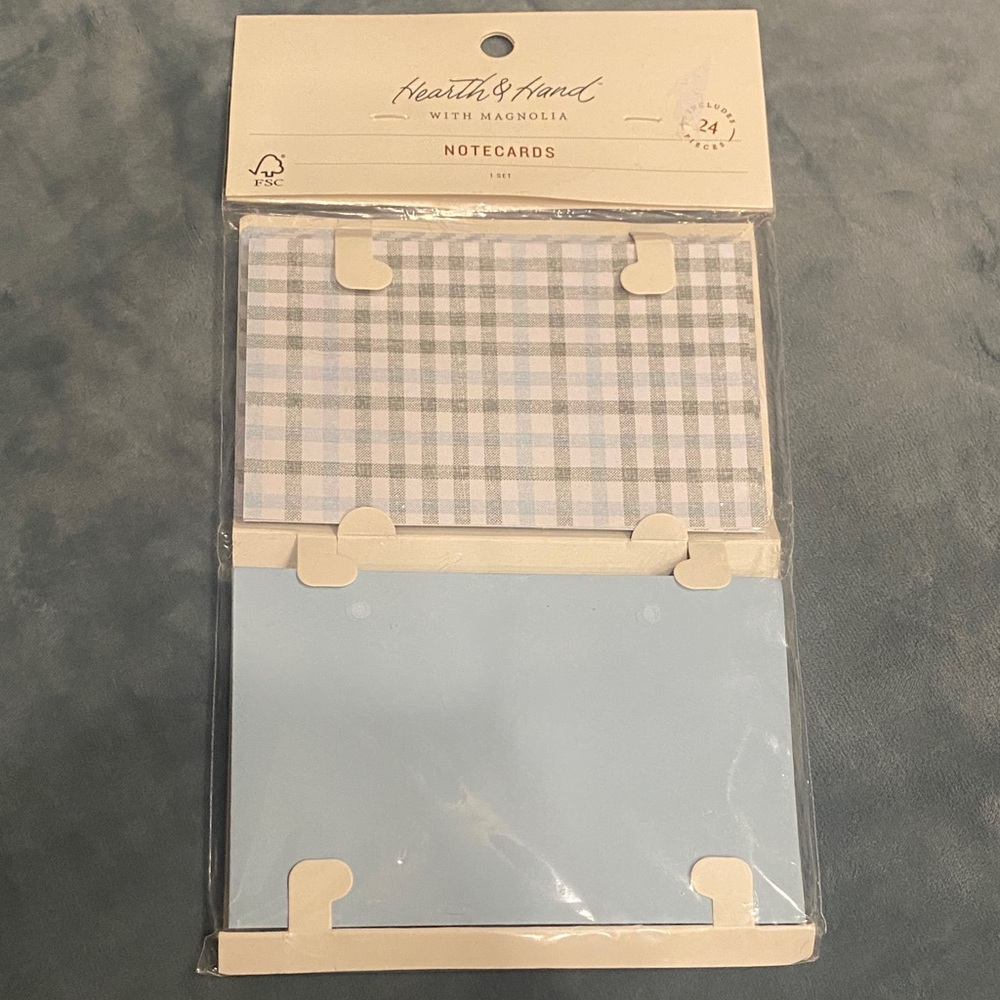 Hearth & Hand Plaid and Solid Notecards Set
